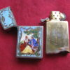 Vintage 800 Sterling Silver and Glass Enameled Slim Lighter w/Zippo Insert