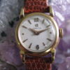 Vintage Ladies Omega 18K Solid Yellow Gold Wrist Watch, 1950s