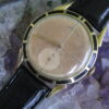 Vintage Lord Elgin 14K Gold Filled Wrist Watch, Waffle Dial, Black Accent Bezel