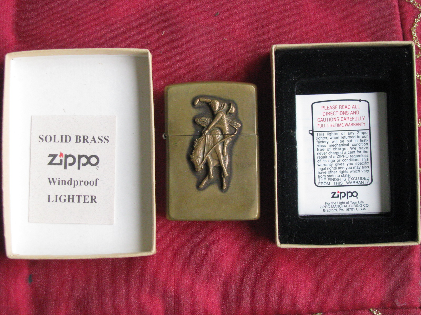 Marlboro Country Store Solid Brass Zippo Lighter 1994 Rodeo Cowboy