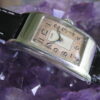 Elgin Vintage Stainless Steel Art Deco Wrist Watch, Curved Case