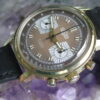 Vulcain Vintage Gold Plated Chronograph Wrist Watch, Valjoux 7733, Unusual Dial