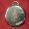 Waltham 12s 21j 14K Solid White Gold Open Faced Masonic Pocket Watch, w/Boxes