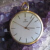 Omega 601 Vintage 10k Yellow Gold Filled Open Faced 17 Jewel Pocket Watch