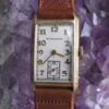 Hamilton Sherwood Vintage Solid 14K Gold Art Deco Wrist Watch