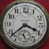 Waltham 16s 21j Crescent Street 10K YGF Railroad Pocket Watch, Wind Indicator